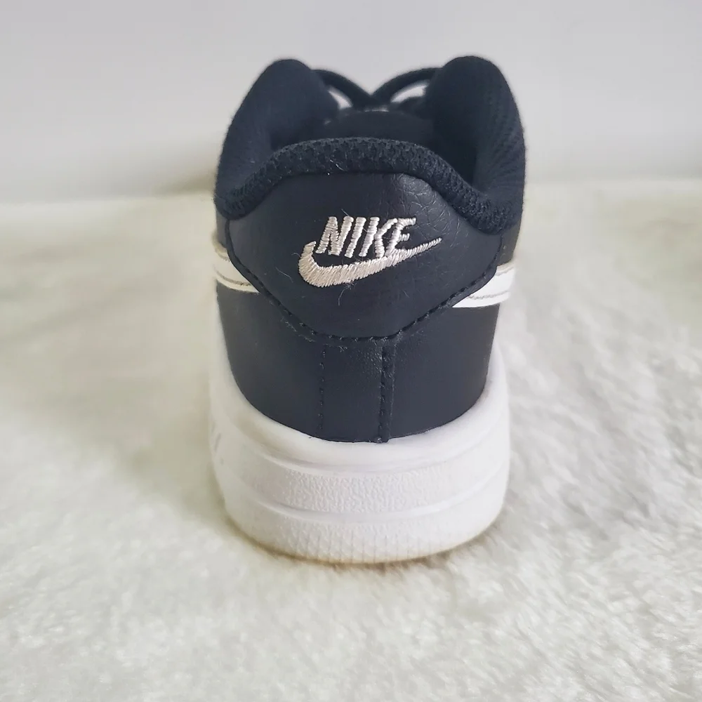 NIKE Force One 1 Leather Black White Sneakers Little Kids Size 10C